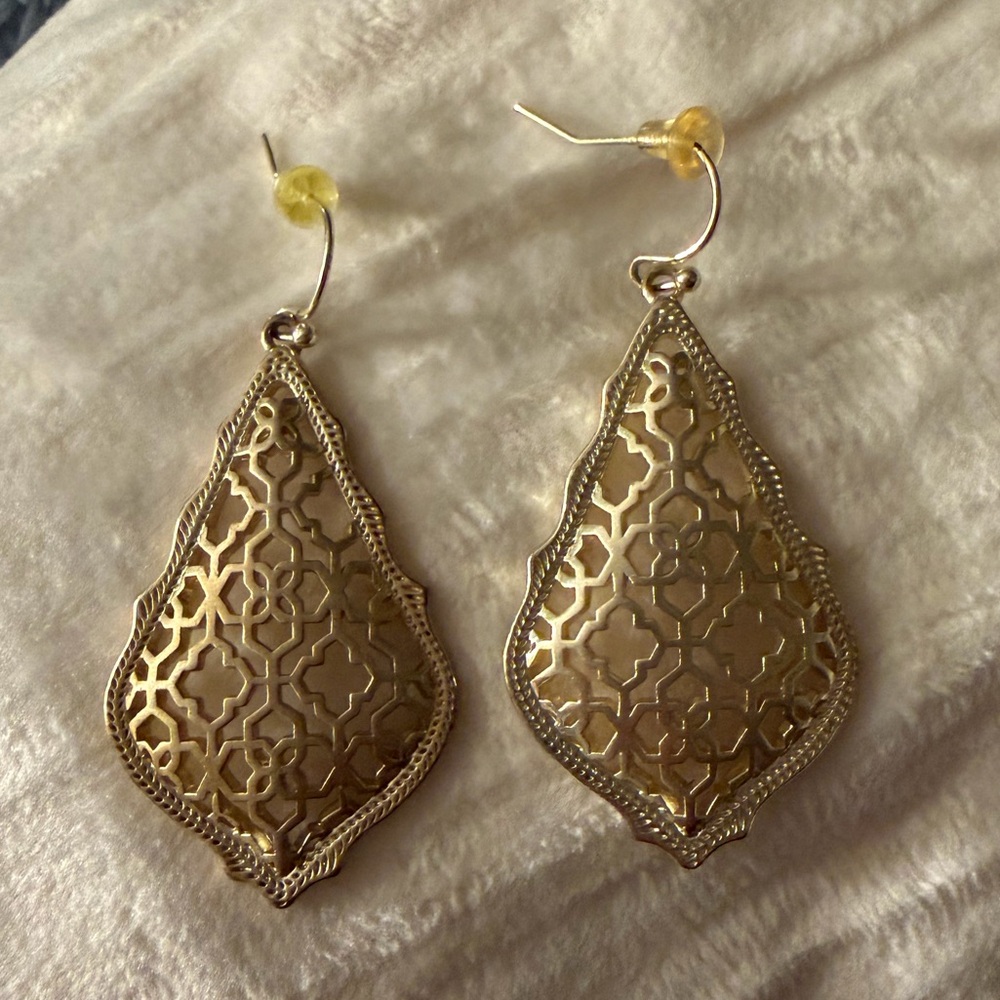 Kendra Scott Addie Drop Earrings Women in Filigree gold plates dangle